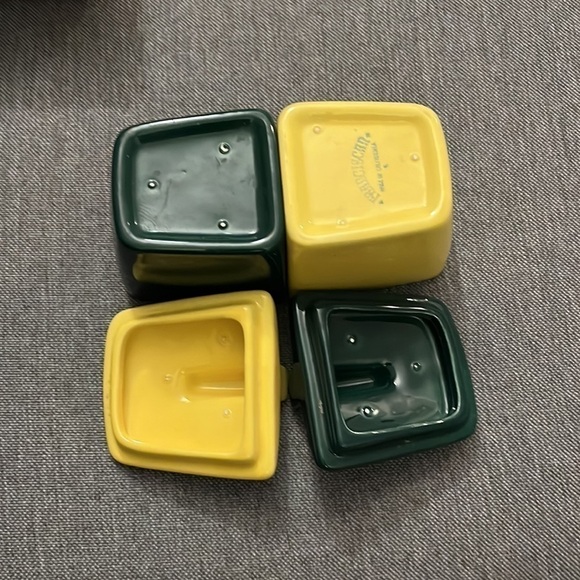 4 pc VTG Franciscan Tempo El Patio Toast Set Condiment Jam Jelly Yellow/Green - Picture 7 of 7